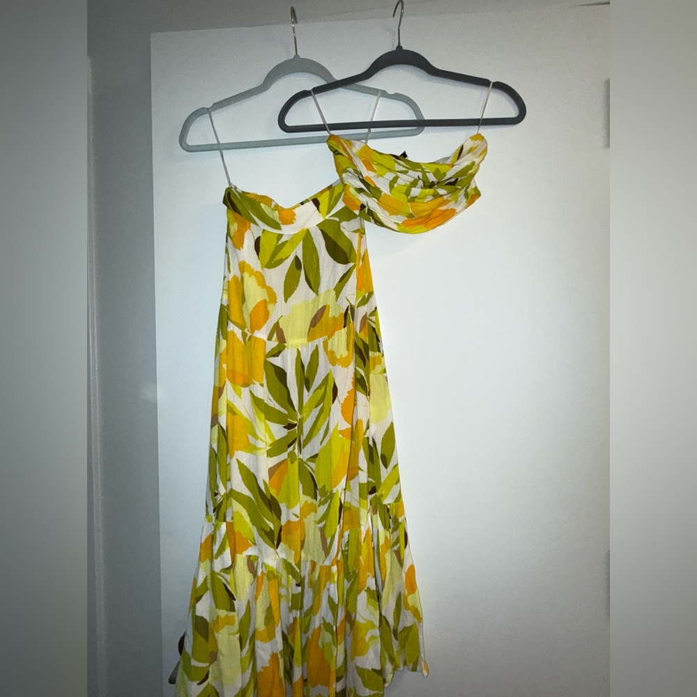 Floral Maxi Dress with Scarf